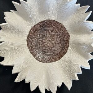 Hand made Sunflower white and copper Design Decorative bowl